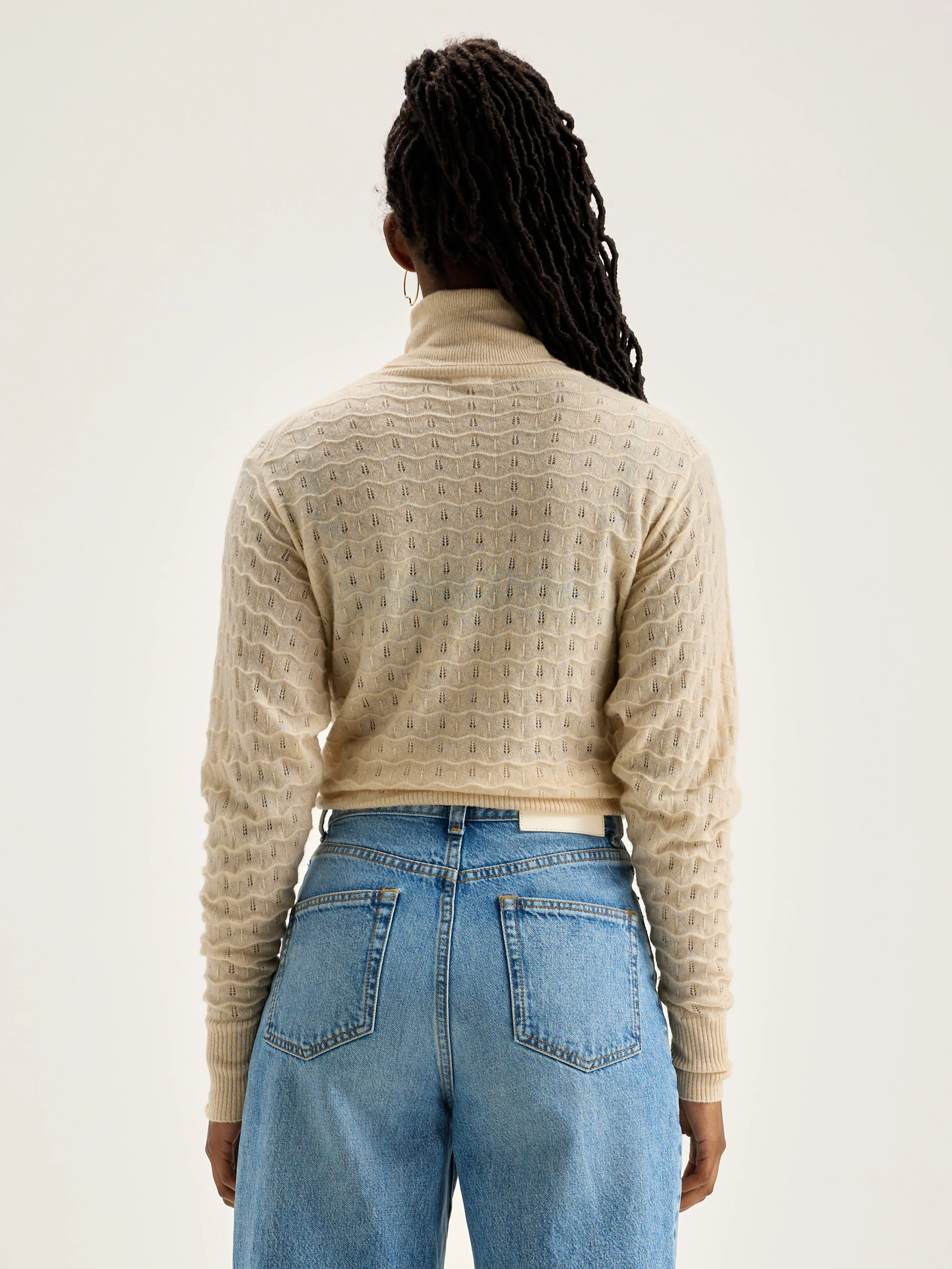 Run turtleneck sweater (242 / W / CREAM) - Image 4