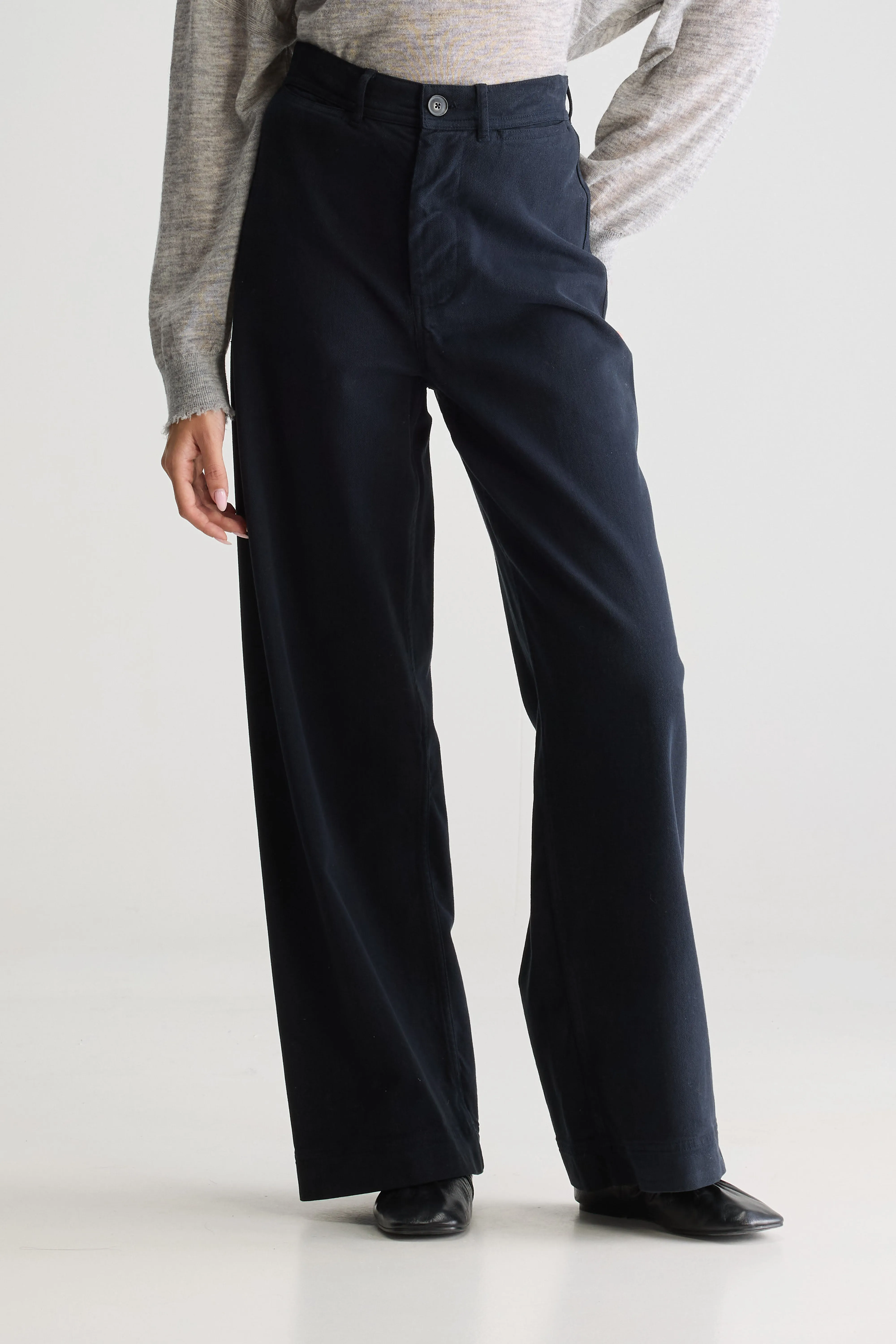 Lottie wide trousers (252 / W / NAVY) - Image 3