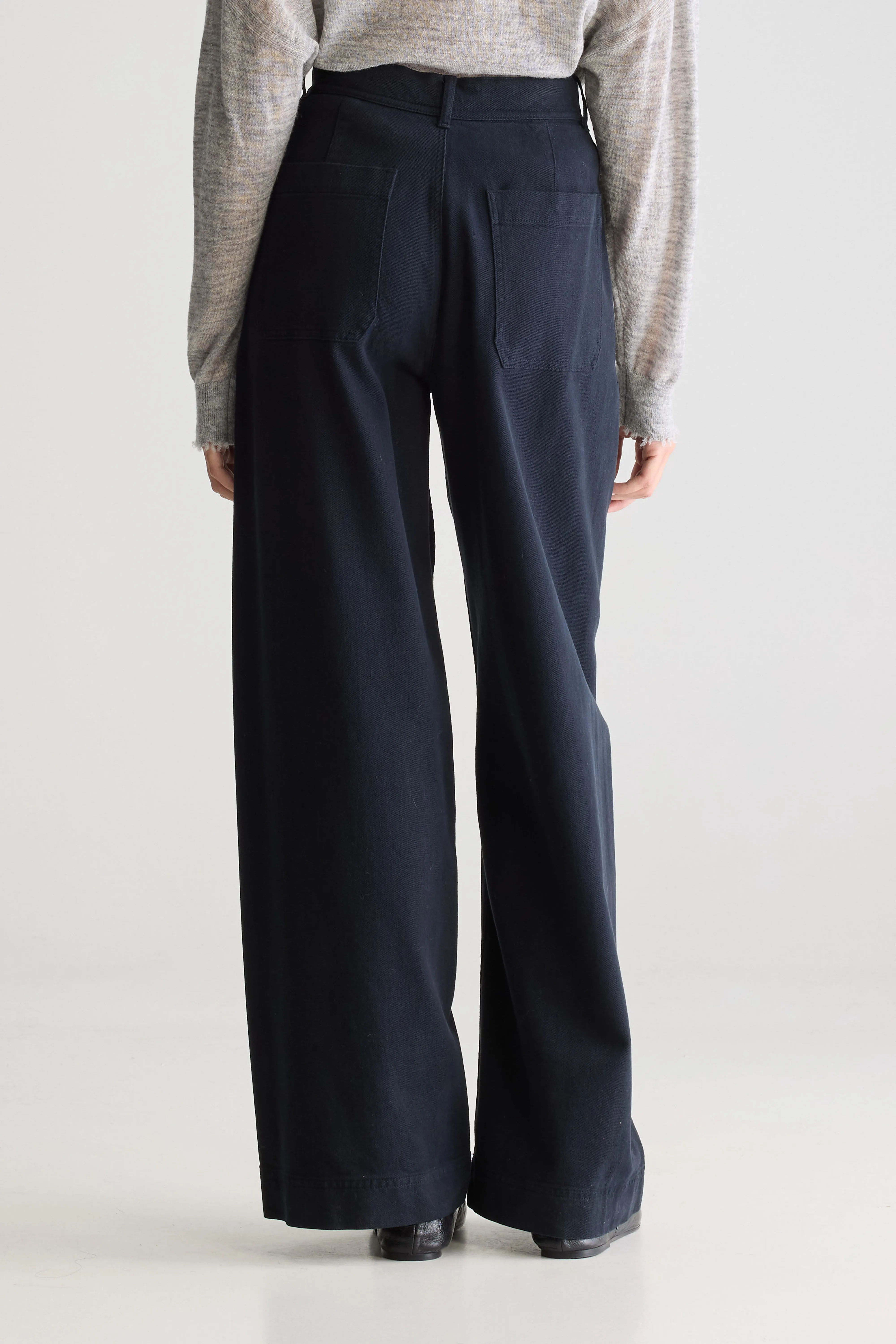 Lottie wide trousers (252 / W / NAVY) - Image 4