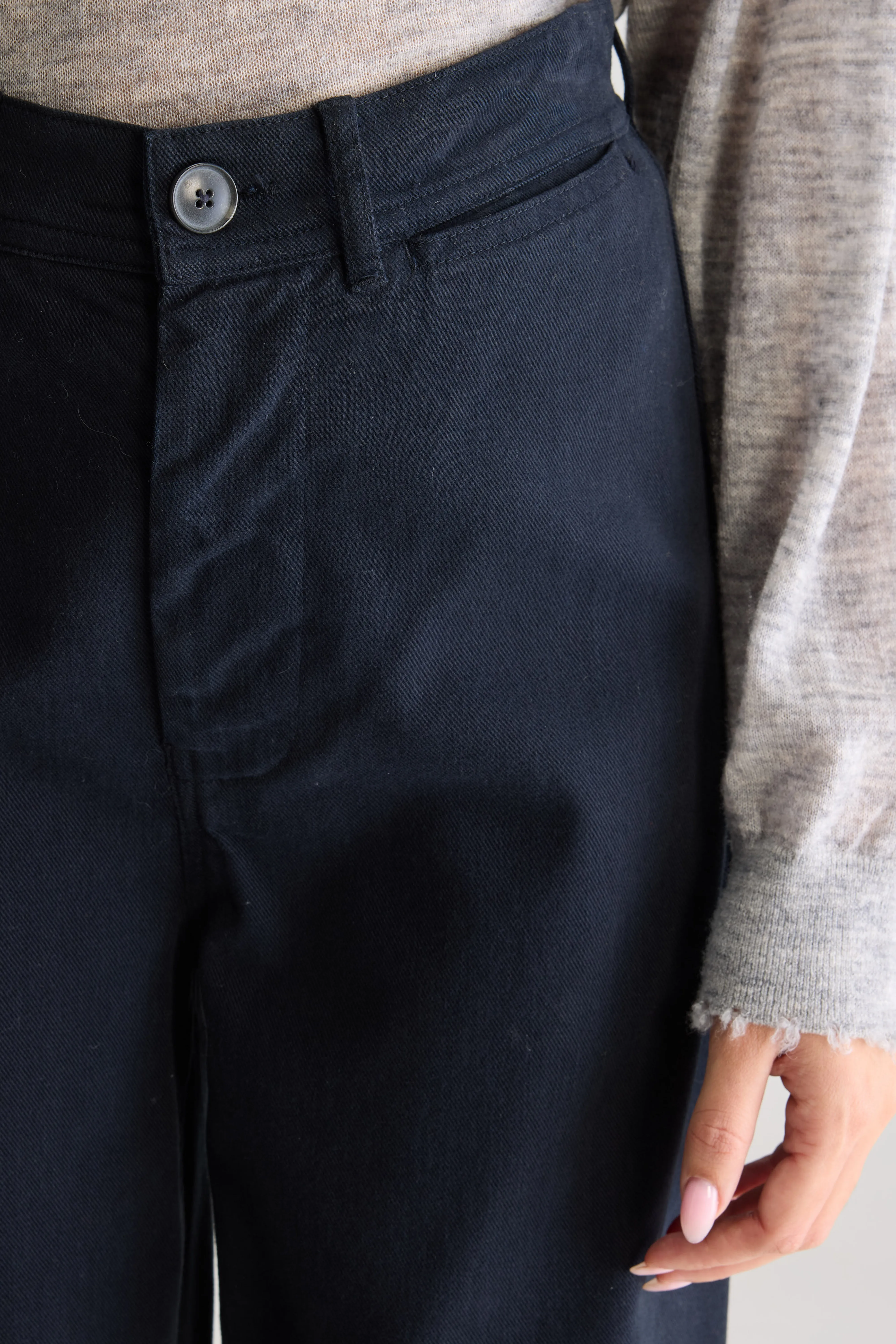 Lottie wide trousers (252 / W / NAVY) - Image 6