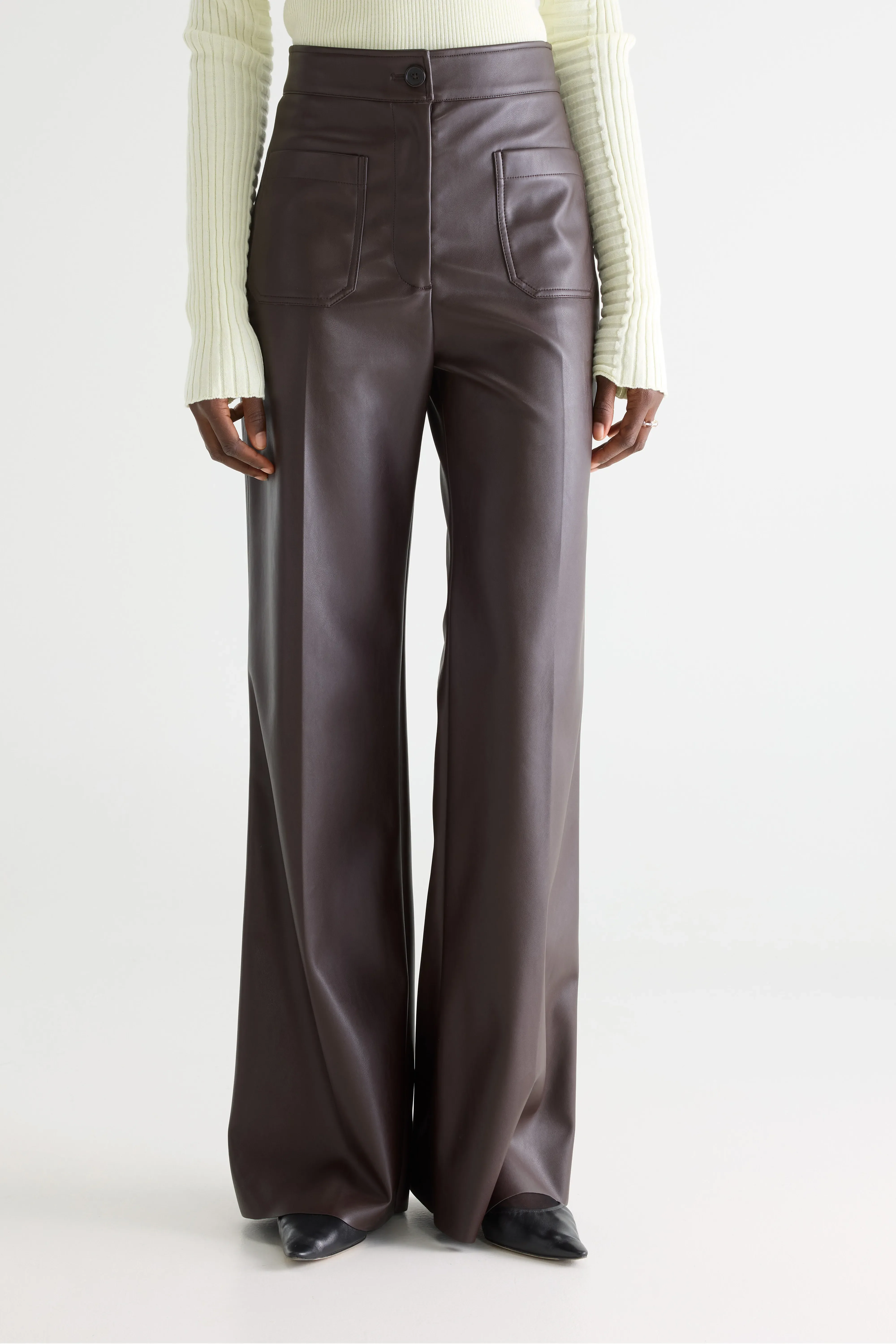 Vinj faux-leather trousers (261 / W / DARK ROAST) - Image 3