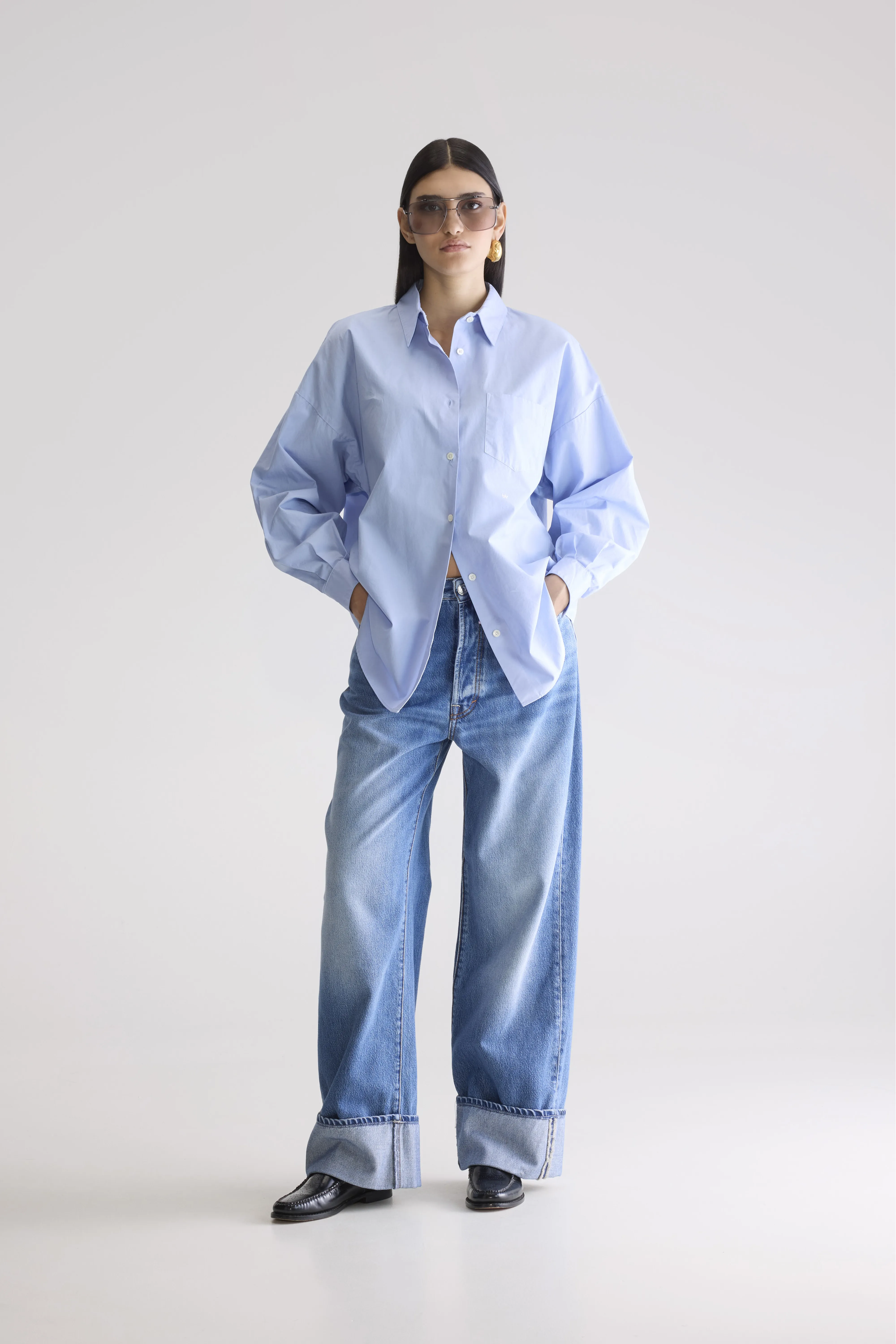 Giorgia poplin shirt (252 / W / SKY) - Image 3