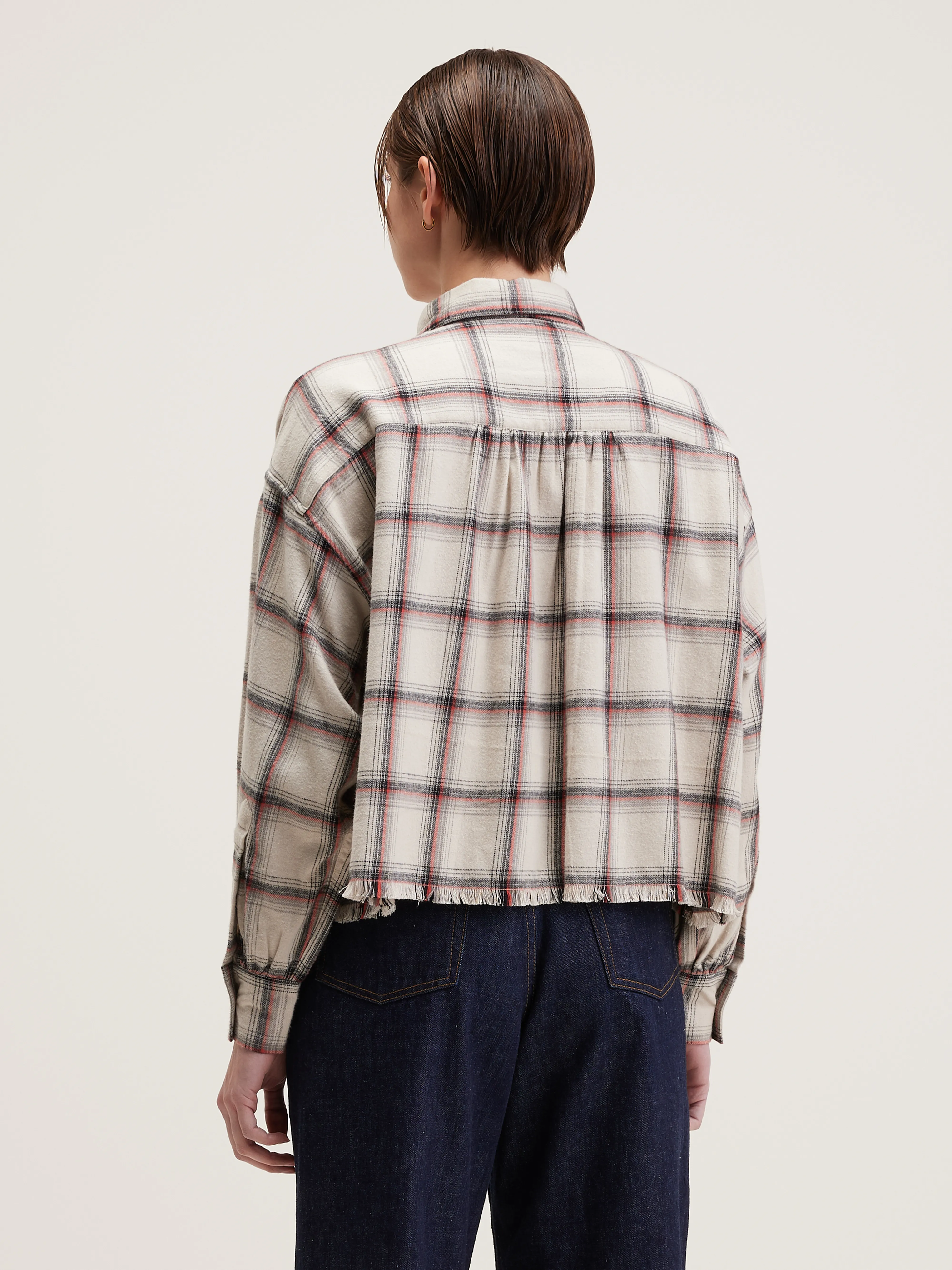 Kraft cropped shirt (242 / W / CHECK A) - Image 4