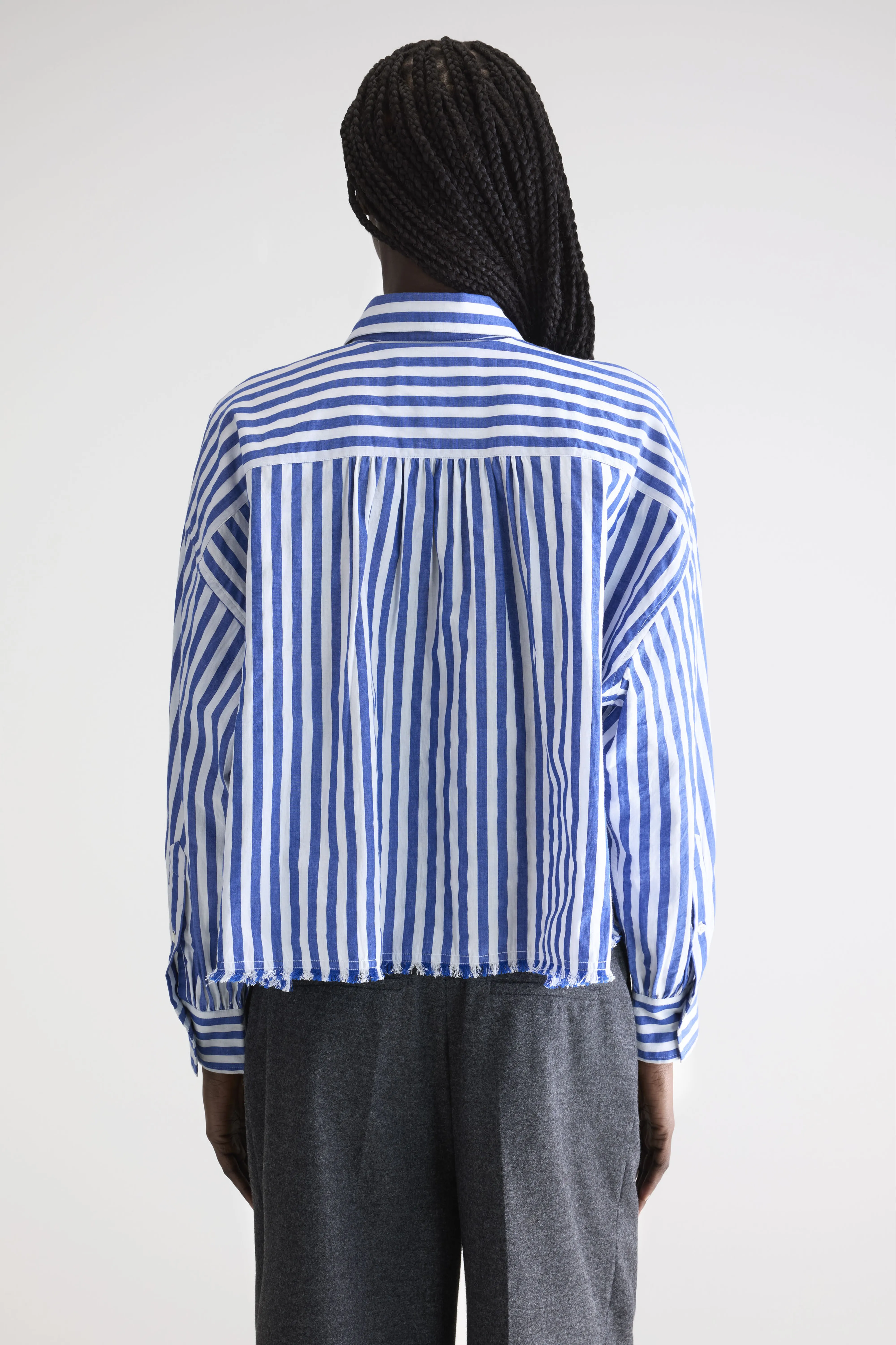 Kraft cropped poplin shirt (252 / W / STRIPE A) - Image 4