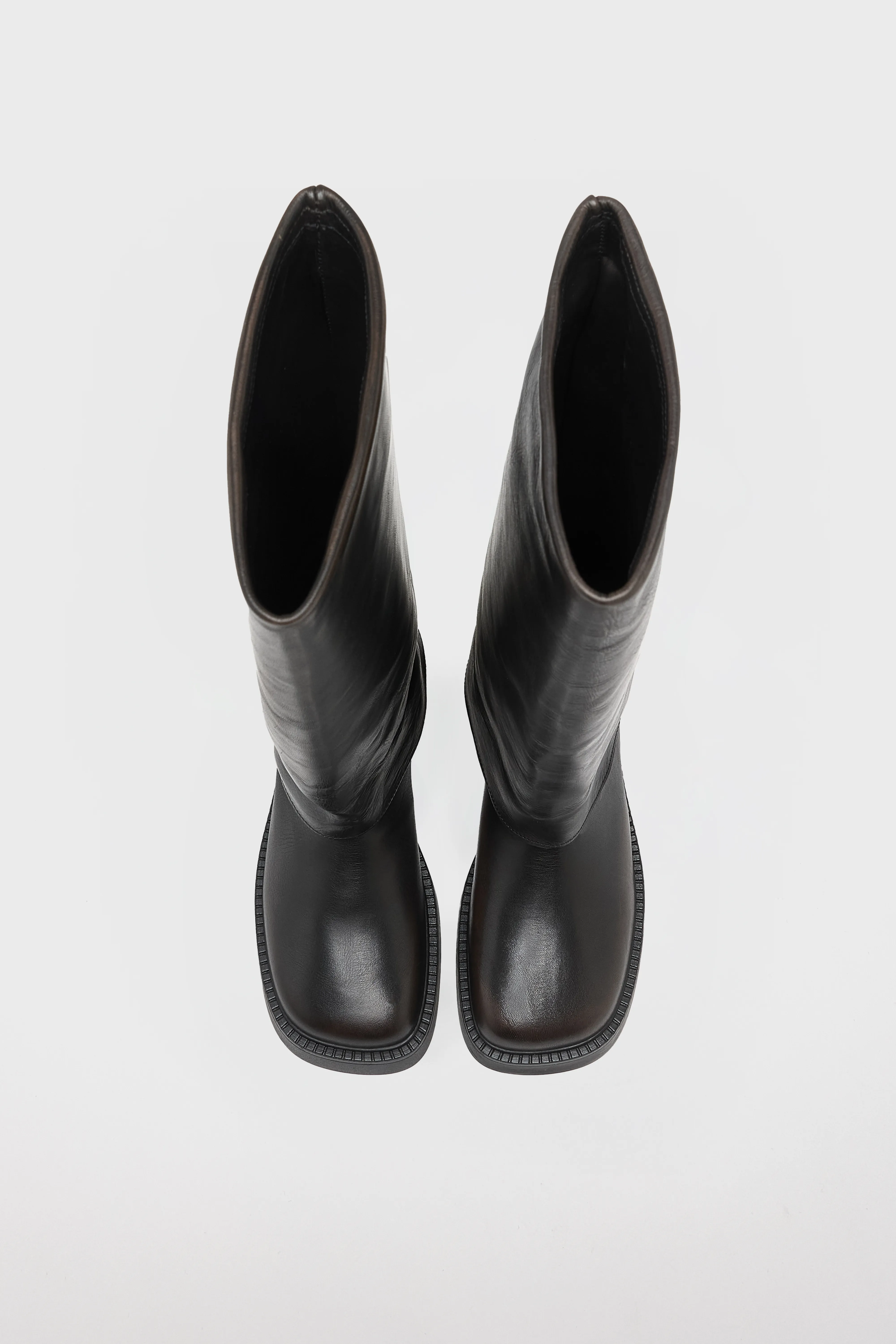 Leala Brushed Leather Boots  (252 / W / BLACK) - Image 4