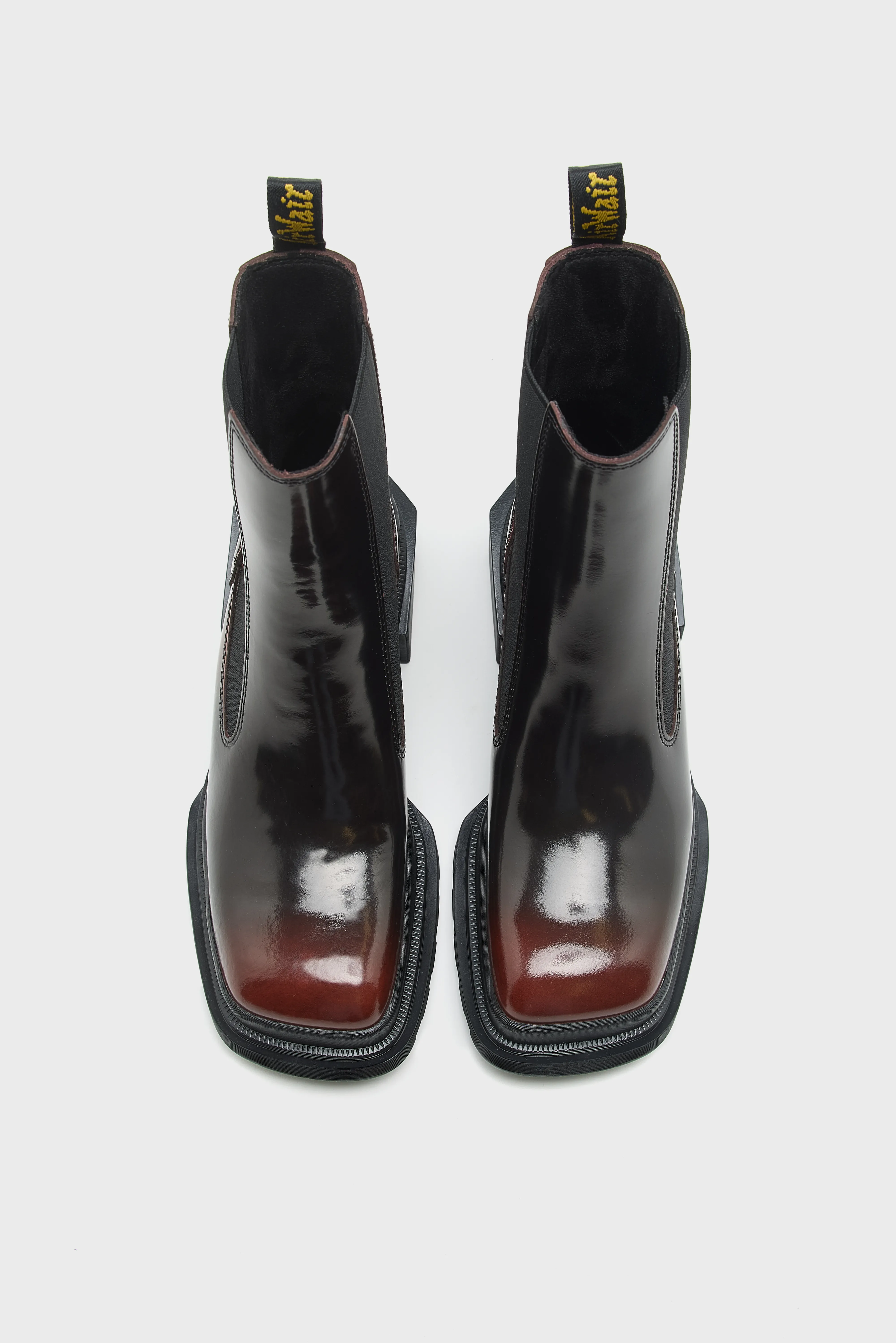 Maybole Square Toe Leather Chelsea Boots for Women (252 / W / RED) - Image 4