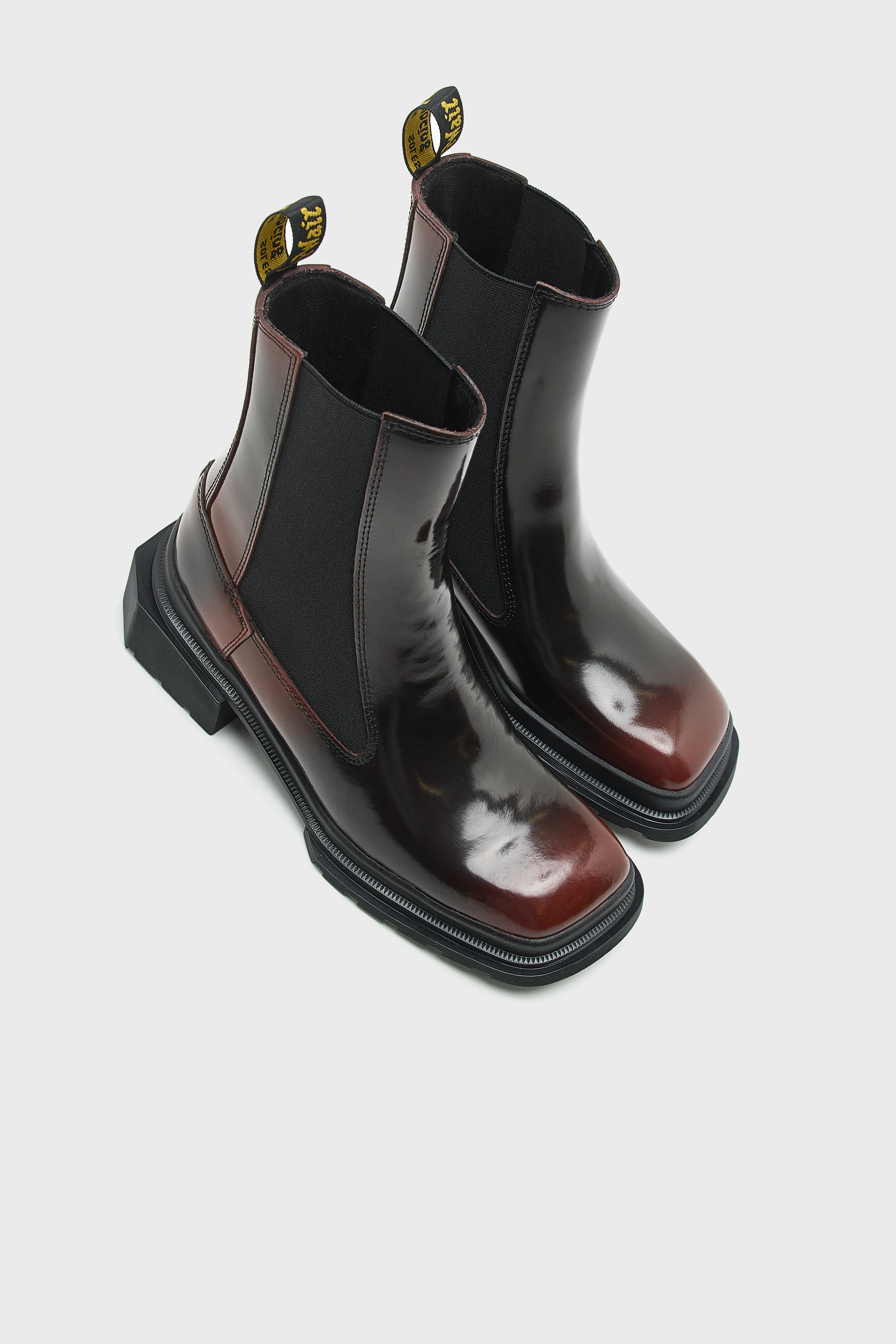 Maybole Square Toe Leather Chelsea Boots for Women (252 / W / RED) - Image 7